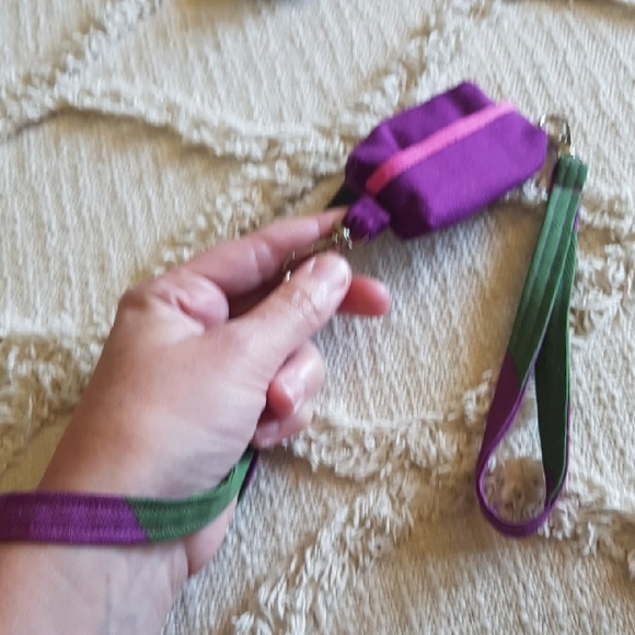 Patch & Roam The Harley Quinn Purple Keychain Wristlet one of a kind zero waste - Picture 2 of 7